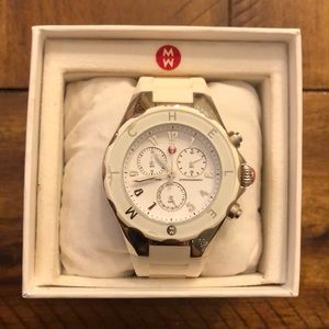 Women's VINTAGE Michele White Tahitan Jelly Bean Watch💎